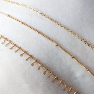 Set of 3 Stackable Gold Necklaces / Chains NWOT